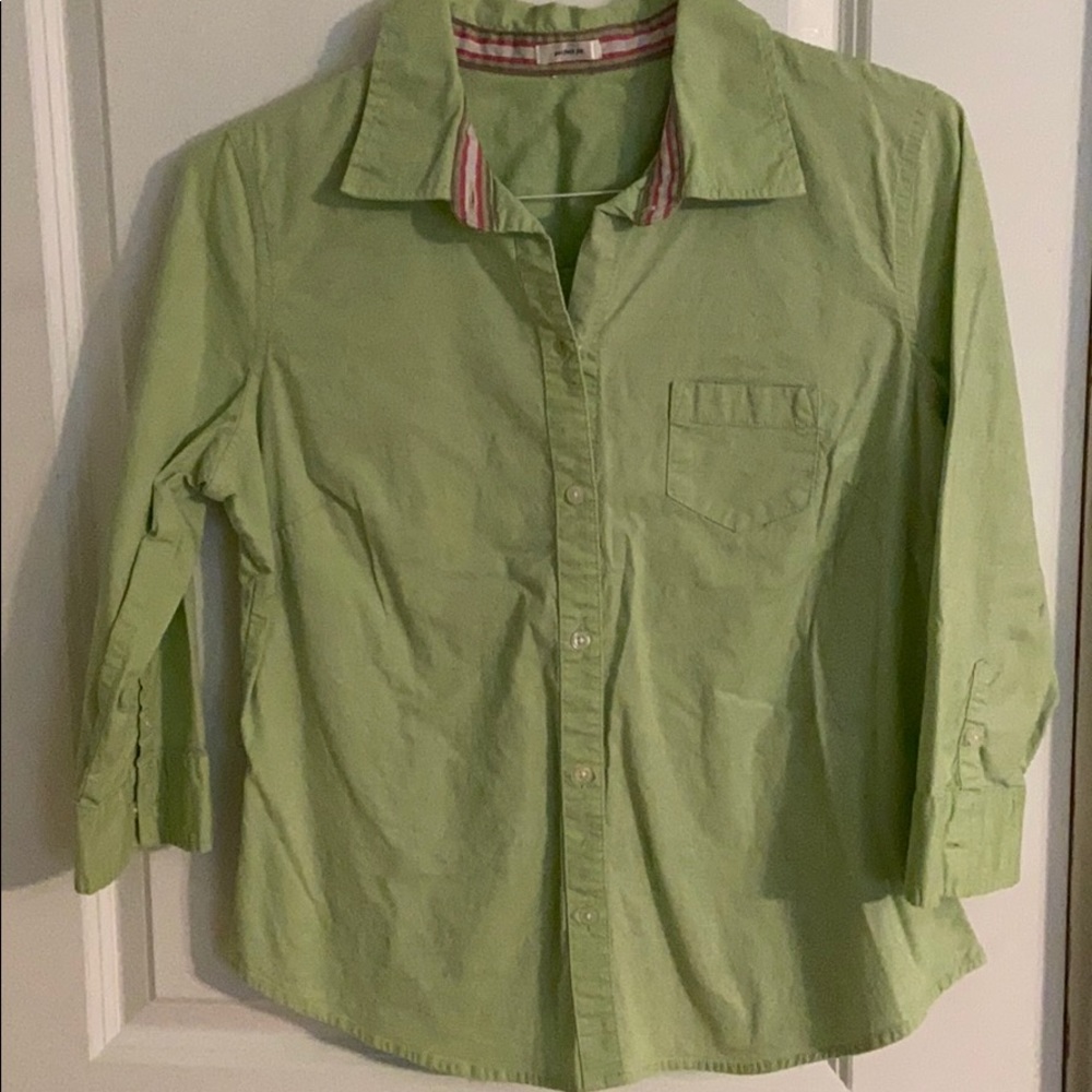 Old Navy Perfect Fit Green Button Down Shirt